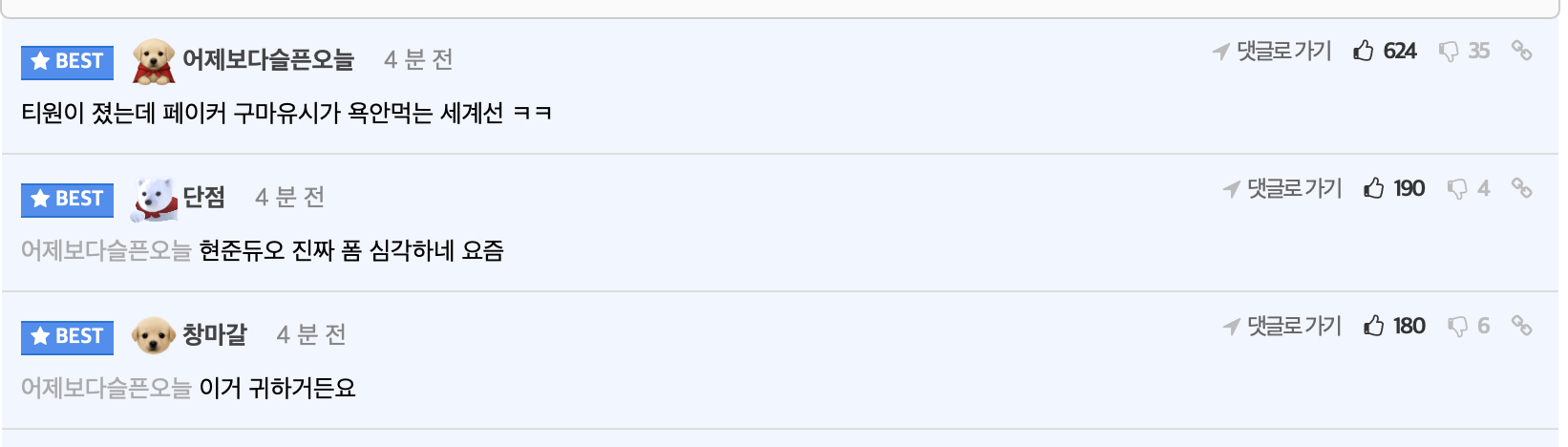 和Guma, 韩网热议T